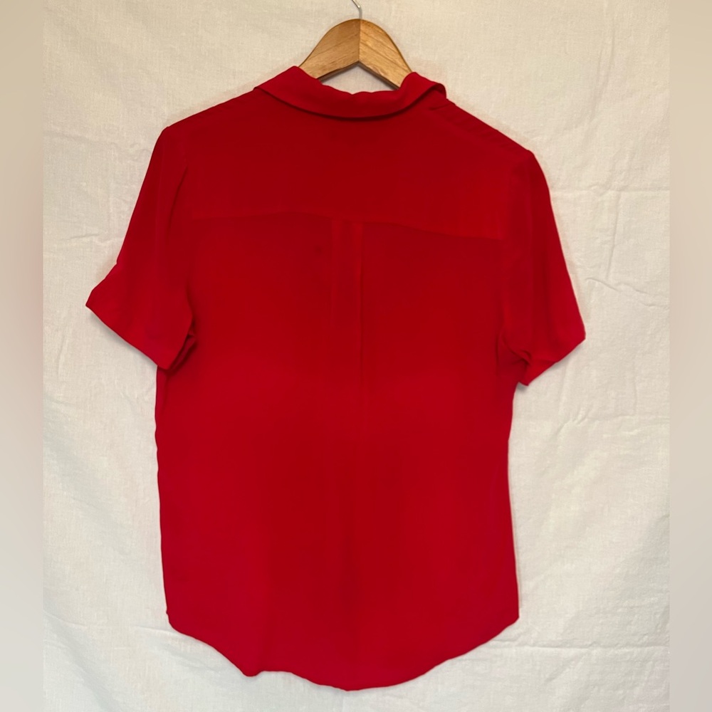 Madewell Silk Short Sleeve Button Up Blouse - Picture 2 of 4